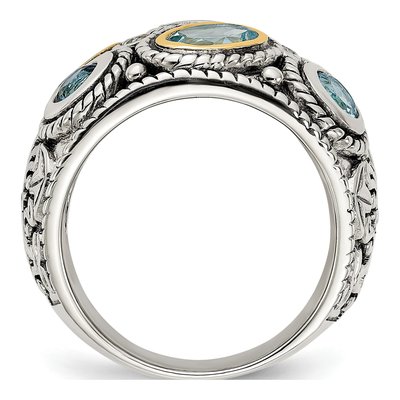 Sterling Silver & 14K Gold Sky Blue Topaz Ring – view 3