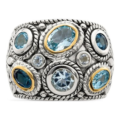 Sterling Silver & 14K Gold Sky Blue Topaz Ring – view 5