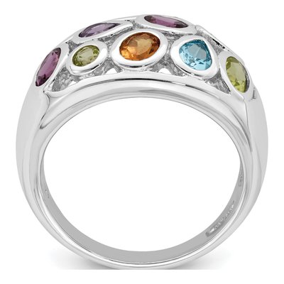Sterling Silver Swiss Blue Topaz & Peridot Multi Ring – view 3