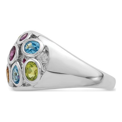 Sterling Silver Swiss Blue Topaz & Peridot Multi Ring – view 4