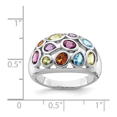 Sterling Silver Swiss Blue Topaz & Peridot Multi Ring – view 5
