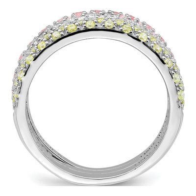 Sterling Silver Rhodium-Plated CZ Ring Set – view 3