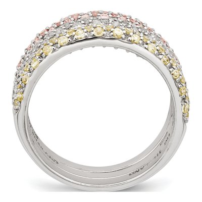 Sterling Silver Rhodium-Plated CZ Ring Set – view 6
