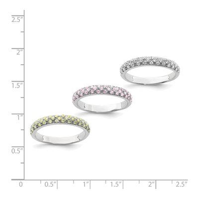 Sterling Silver Rhodium-Plated CZ Ring Set – view 7