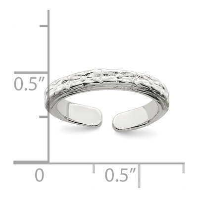 Sterling Silver Textured Toe Ring – view 6