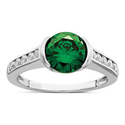 Sterling Silver CZ Bezel Ring