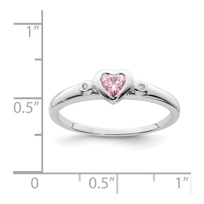 Sterling Silver CZ Heart Ring – view 5