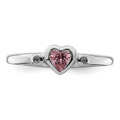 Sterling Silver CZ Heart Ring – view 6