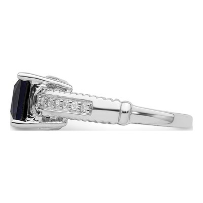 Sterling Silver Lab-Created Sapphire & CZ Ring – view 4