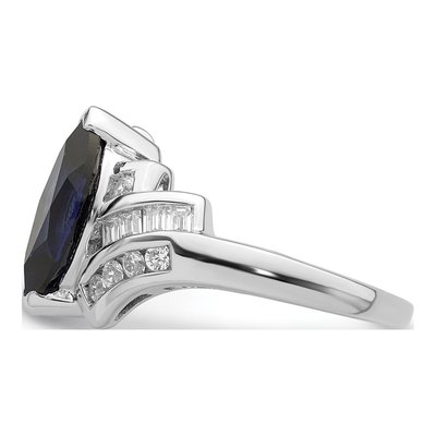 Sterling Silver Lab-Created Sapphire & CZ Ring – view 4