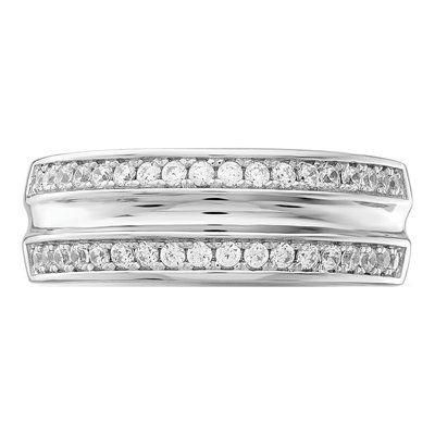 Men's Sterling Silver CZ Ring – view 5