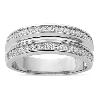Men's Sterling Silver CZ Ring