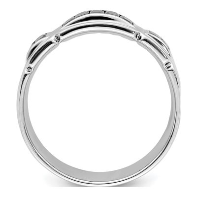 Men's Sterling Silver CZ Grooved Ring – view 3