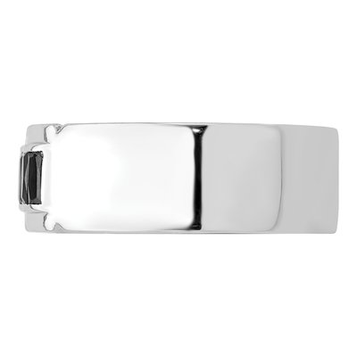 Men's Sterling Silver CZ Grooved Ring – view 4