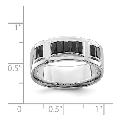 Men's Sterling Silver CZ Grooved Ring – view 6