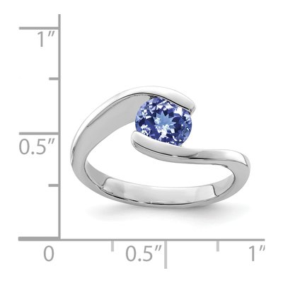 Sterling Silver Tanzanite Natural Bypass Ring – view 5