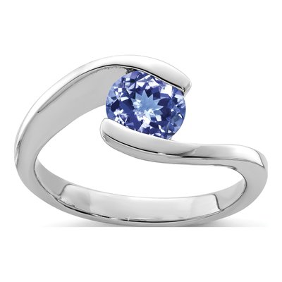 Sterling Silver Tanzanite Natural Bypass Ring