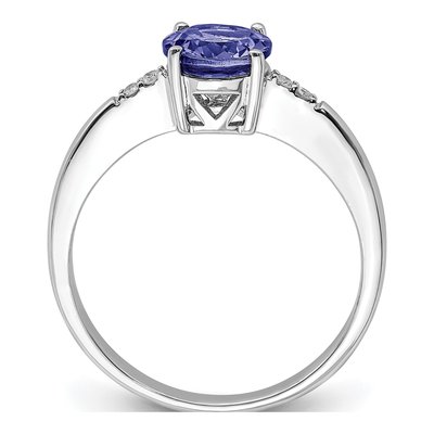 Sterling Silver Tanzanite & Diamond Round Ring – view 3