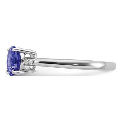 Sterling Silver Tanzanite & Diamond Round Ring – view 4