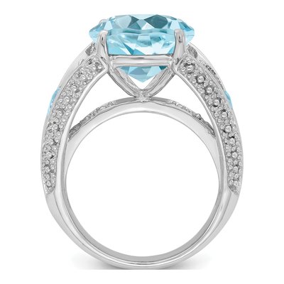 Sterling Silver Swiss Blue Topaz Lt Ring – view 3