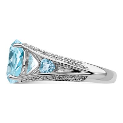 Sterling Silver Swiss Blue Topaz Lt Ring – view 4