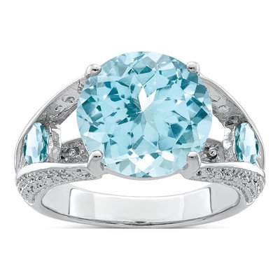 Sterling Silver Swiss Blue Topaz Lt Ring
