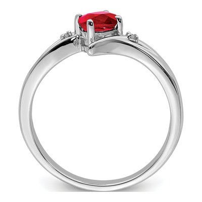 Sterling Silver Ruby & Diamond Ring – view 3