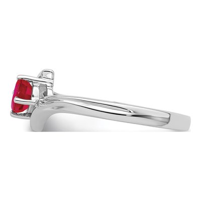 Sterling Silver Ruby & Diamond Ring – view 4