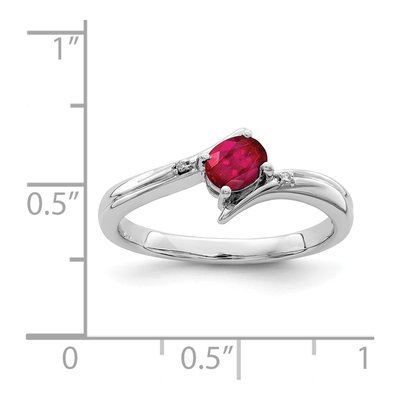 Sterling Silver Ruby & Diamond Ring – view 5