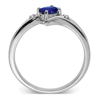 Sterling Silver Sapphire & Diamond Ring – view 3