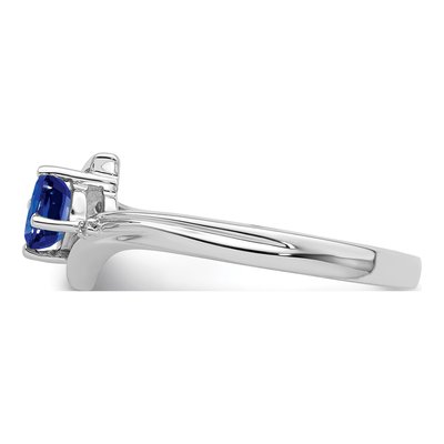 Sterling Silver Sapphire & Diamond Ring – view 4