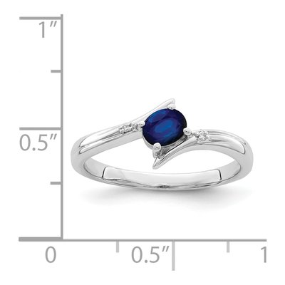 Sterling Silver Sapphire & Diamond Ring – view 5