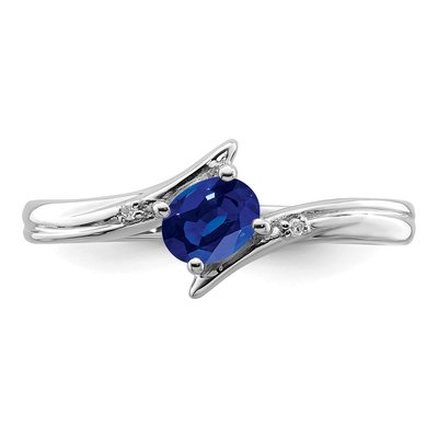 Sterling Silver Sapphire & Diamond Ring – view 6