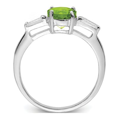 Sterling Silver Peridot & CZ Ring – view 3