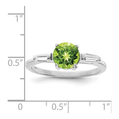 Sterling Silver Peridot & CZ Ring – view 4
