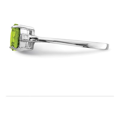 Sterling Silver Peridot & CZ Ring – view 5