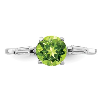 Sterling Silver Peridot & CZ Ring – view 6