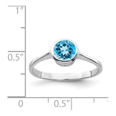 Sterling Silver Swiss Blue Topaz & Diamond Ring – view 4