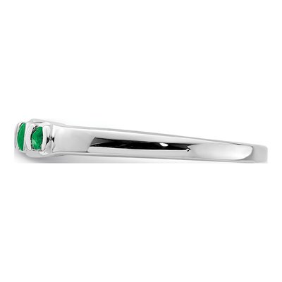 Sterling Silver Emerald Natural 3-Stone Ring – view 5