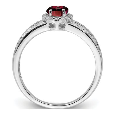 Sterling Silver Garnet & White Topaz Ring – view 3