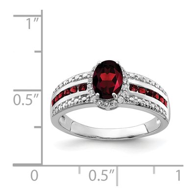 Sterling Silver Garnet & White Topaz Ring – view 4