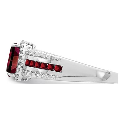 Sterling Silver Garnet & White Topaz Ring – view 5