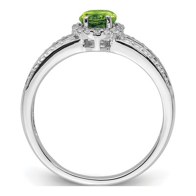 Sterling Silver Peridot & White Topaz Ring – view 3
