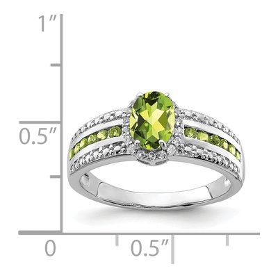 Sterling Silver Peridot & White Topaz Ring – view 5