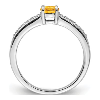 Sterling Silver Citrine & White Topaz Ring – view 3