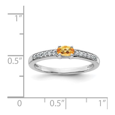 Sterling Silver Citrine & White Topaz Ring – view 5