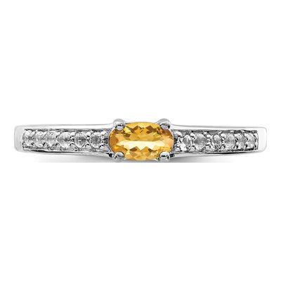 Sterling Silver Citrine & White Topaz Ring – view 6