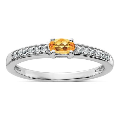 Sterling Silver Citrine & White Topaz Ring