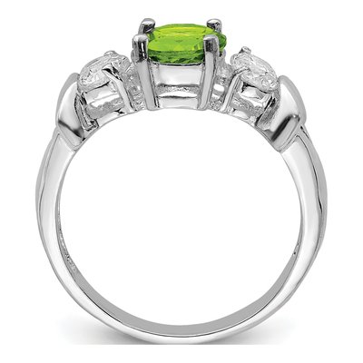 Sterling Silver Peridot & CZ Ring – view 2
