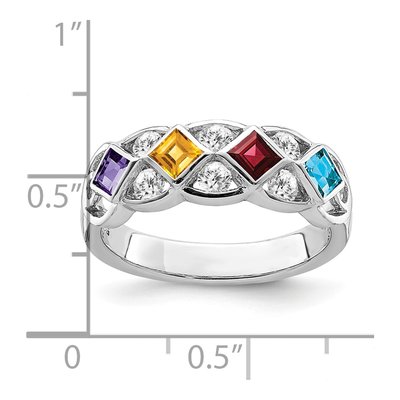 Sterling Silver Amethyst & Citrine Multi-Gemstone Ring – view 4